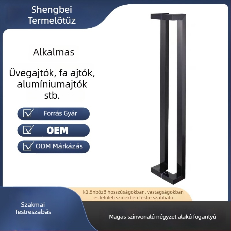 Rozsdamentes acélból készült dupla görbe ajtófogantyú üveg- és faajtókhoz, keret nélküli tolóajtóhoz, ujjlenyomat-mentes