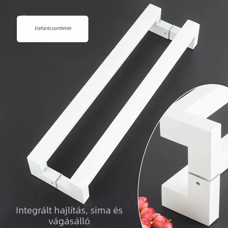 Rozsdamentes acélból készült dupla görbe ajtófogantyú üveg- és faajtókhoz, keret nélküli tolóajtóhoz, ujjlenyomat-mentes