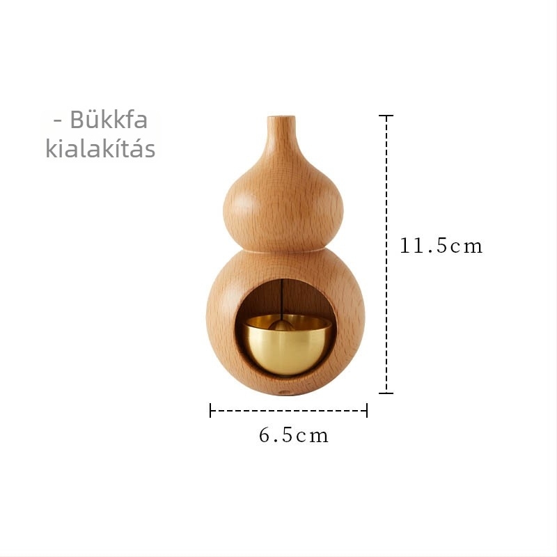 Tömörfa szélharang réz haranggal, japán stílusú minimalistikus függőharang