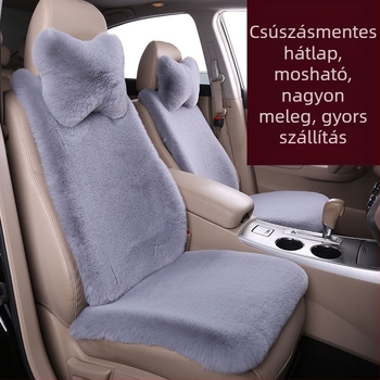 Téli autóülés párna – velúr töltet, Lychee mintázatú bőr felület, vékony deréktáj stílus, háttámla nélküli ülőpárna