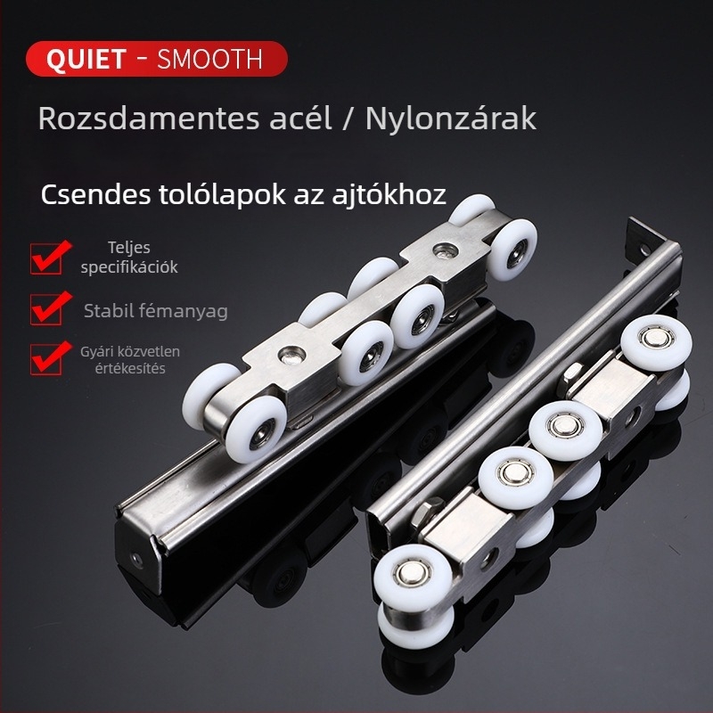 Függő görgő tolóajtókhoz — rozsdamentes acél/nylon, testreszabható minták, függő görgő design, modern minimalista stílus