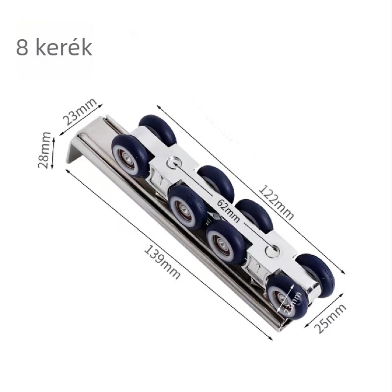 Függő görgő tolóajtókhoz — rozsdamentes acél/nylon, testreszabható minták, függő görgő design, modern minimalista stílus