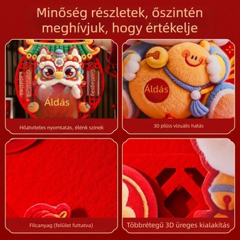 Ajtó matrica – 3D Áldás Szimbólum a Tavaszi Fesztiválhoz, Bevonatolt Papír, MN-MZMF, Fuyuan Márka