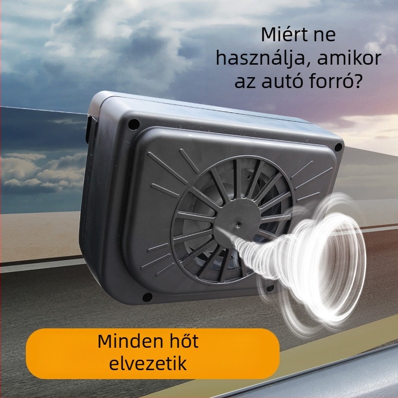 Napelemes autó belső légáramló ventilátor, szagtalanítás és hűtés