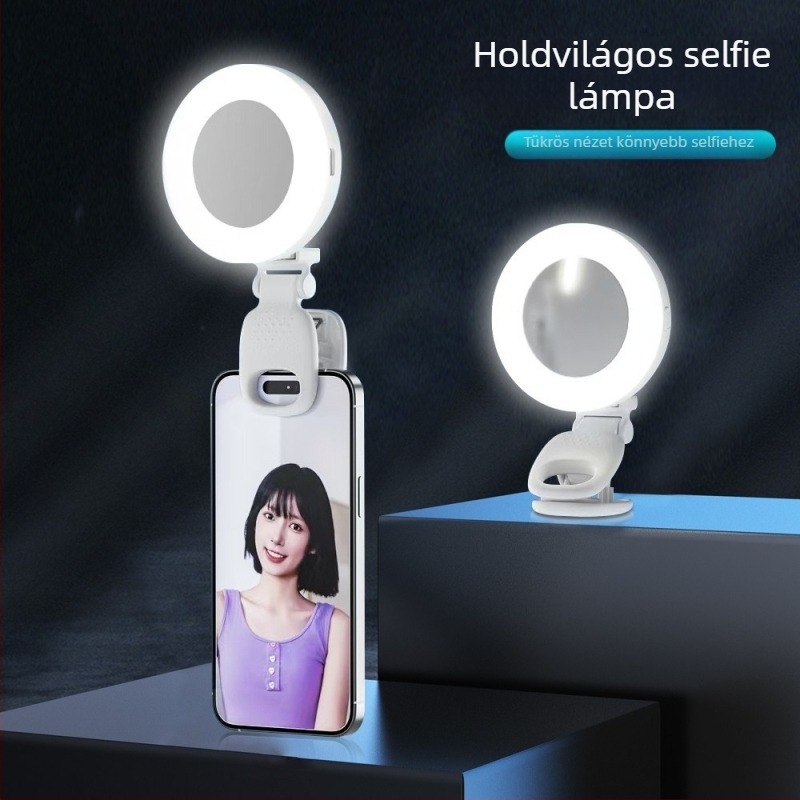 SUKEER mini töltőfény telefonhoz – kézi világítás élő közvetítéshez és szelfihez, három fényhőmérséklet, kevesebb mint 10W, 3.7V, modell D6