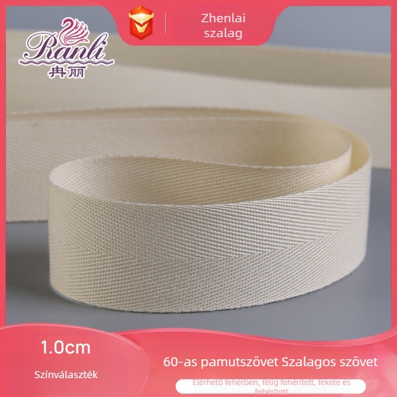 60s pamutból készült herringbone szalag, pamut alapanyagú textil kiegészítő ruházathoz, DIY projektekhez és ipari felhasználásra