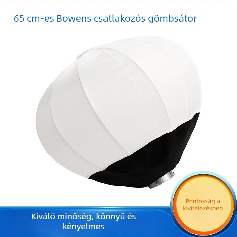 Élő közvetítéshez való világítás gömb alakú softbox-szal, modell YT-65CM, 101–150W, 110–220V, összecsukható