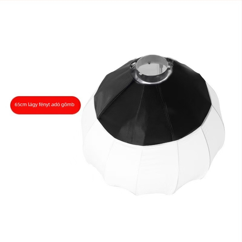 Élő közvetítéshez való világítás gömb alakú softbox-szal, modell YT-65CM, 101–150W, 110–220V, összecsukható