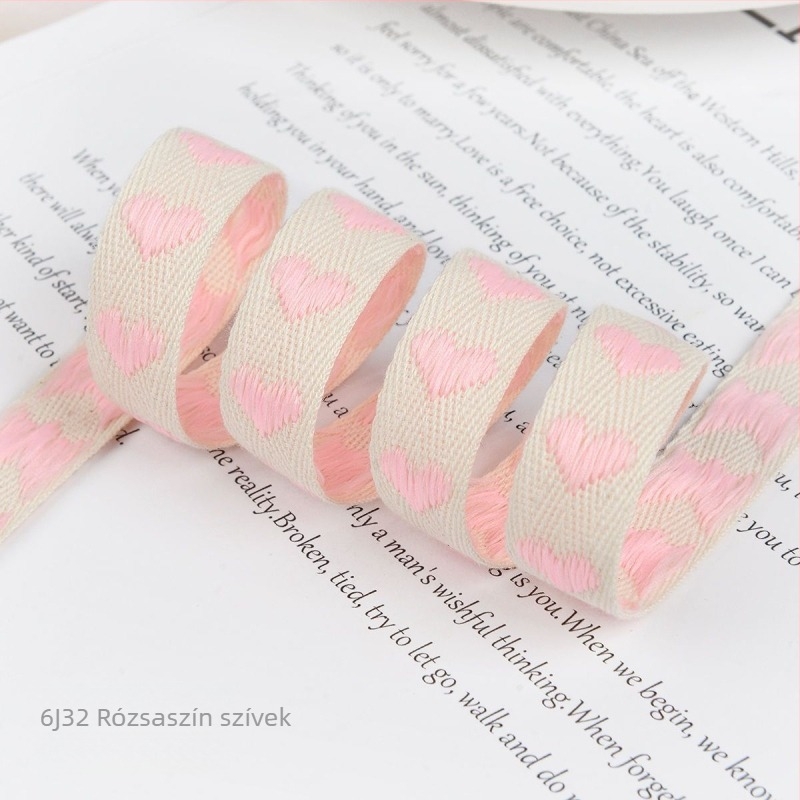 Nice Webbing Kézzel készített hímzett pamutszalag masni ajándékcsomagoláshoz, DIY díszítés, karácsonyi dekoráció
