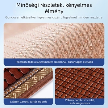 Yiju autóülés szett – bambuszlemezekből készült felület, nyári hűtés Ice Pad stílus, szellőzés, három darabos készlet öt helyre