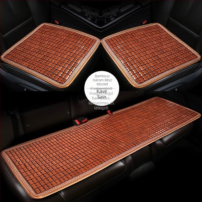 Yiju autóülés szett – bambuszlemezekből készült felület, nyári hűtés Ice Pad stílus, szellőzés, három darabos készlet öt helyre