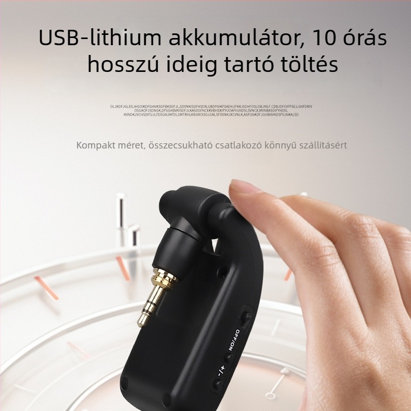 Vezeték nélküli audió transzmitter- és vevő készülék hangszeres eszközökhöz – Meieark E207, beépített 300-500 mAh, üzemidő 8-12 óra, SNR ≥ 85 dB, Bluetooth 1.2