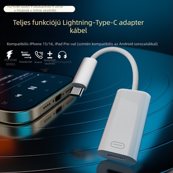 Type-C to Lightning kábel – 45W gyors töltés, adatátvitel, Apple készülékekkel kompatibilis (iPhone, iPad)