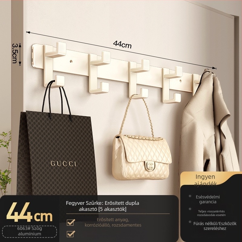 Fali ruhatartó kampó — modell Fjdtdygg, Space alumínium, bevonat sütőfestékkel, ajtókhoz és ruhásszekrényekhez, modern, egyszerű, könnyed luxus