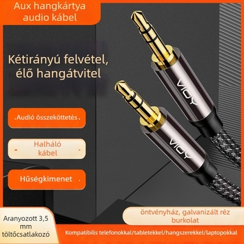 3,5 mm-es férfi–férfi audió kábel, 1/8 hüvelyk, hang- és videó eszközökhöz, ROHS tanúsított, YHT márka
