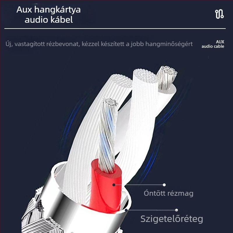 3,5 mm-es férfi–férfi audió kábel, 1/8 hüvelyk, hang- és videó eszközökhöz, ROHS tanúsított, YHT márka