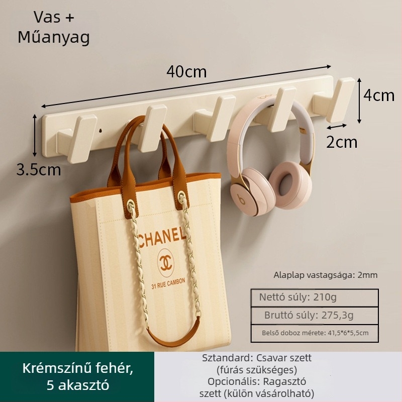 Fali ruhafogas, Modell 9126, Anyag: Space aluminum, Bevonat: spray-plasztik, Célja: ruhák felakasztása, Stílus: Modern egyszerűség