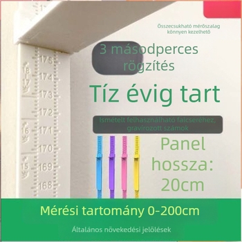 Fából készült gyerekek magasságmérő faliképe, öntapadós, vízálló, boho stílusú, tükrös falikép, 2 darab