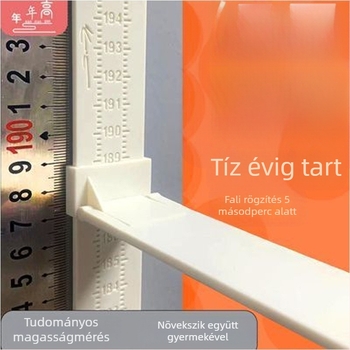 Fából készült gyerekek magasságmérő faliképe, öntapadós, vízálló, boho stílusú, tükrös falikép, 2 darab