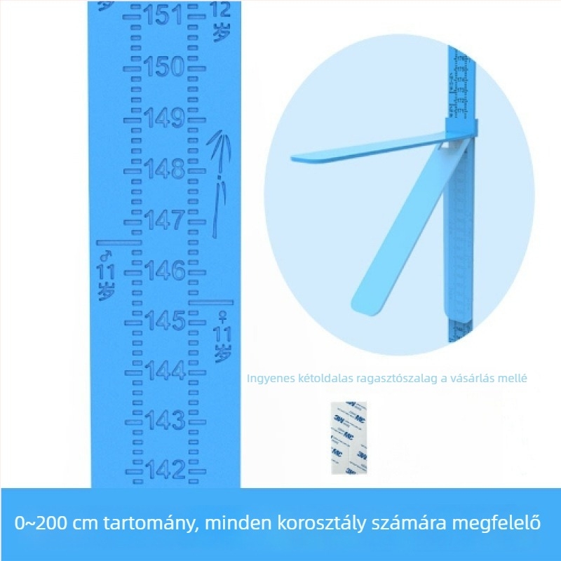Fából készült gyerekek magasságmérő faliképe, öntapadós, vízálló, boho stílusú, tükrös falikép, 2 darab