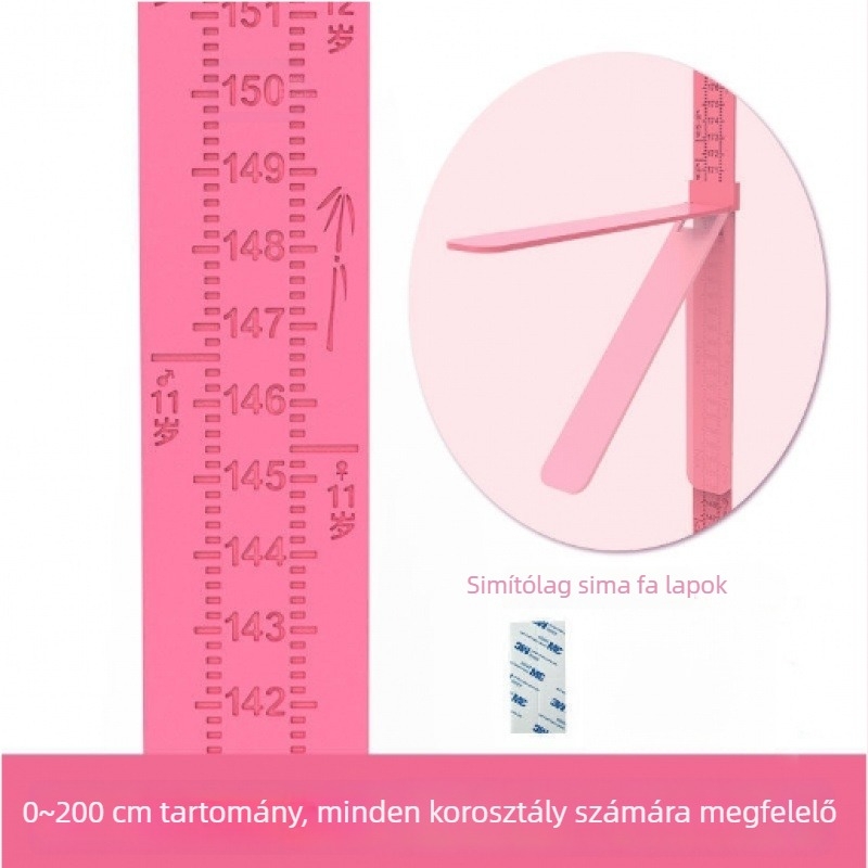 Fából készült gyerekek magasságmérő faliképe, öntapadós, vízálló, boho stílusú, tükrös falikép, 2 darab