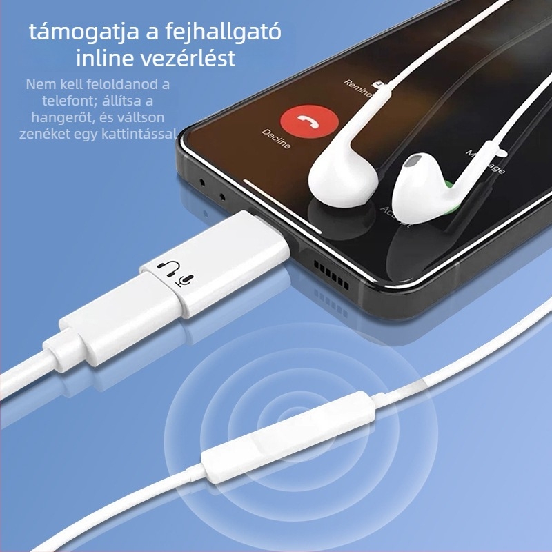 Pinyue T67 USB-C–Lightning audió adapter iPhone 15-höz