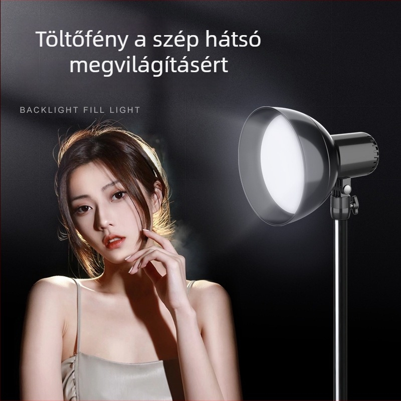 LED hajfotózási töltőfény, 40W, három színhőmérséklet, távirányító, szabályozható fényerő, 220V