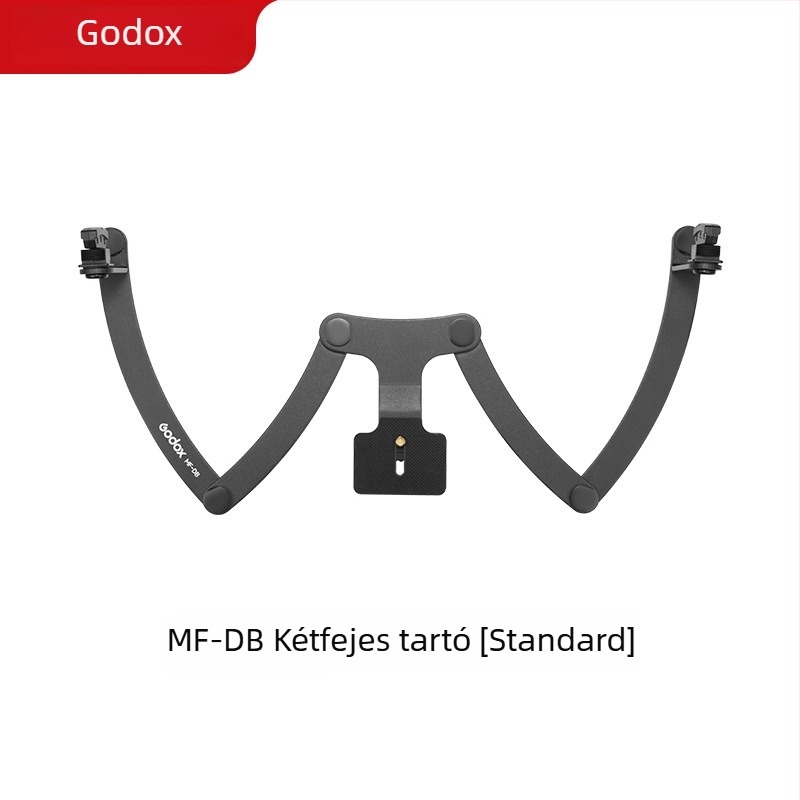 Godox MF12-DK1 makro villanóhoz illeszkedő kétfejű MW tartó – Modell MF-DB; Súly kb. 0,43 kg