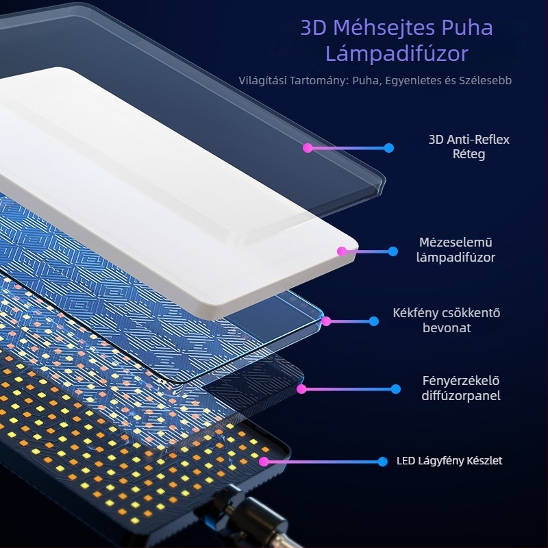 Hordozható fotózási fény asztali megvilágításhoz, 5V, 40W, 3000–6000K, SMD