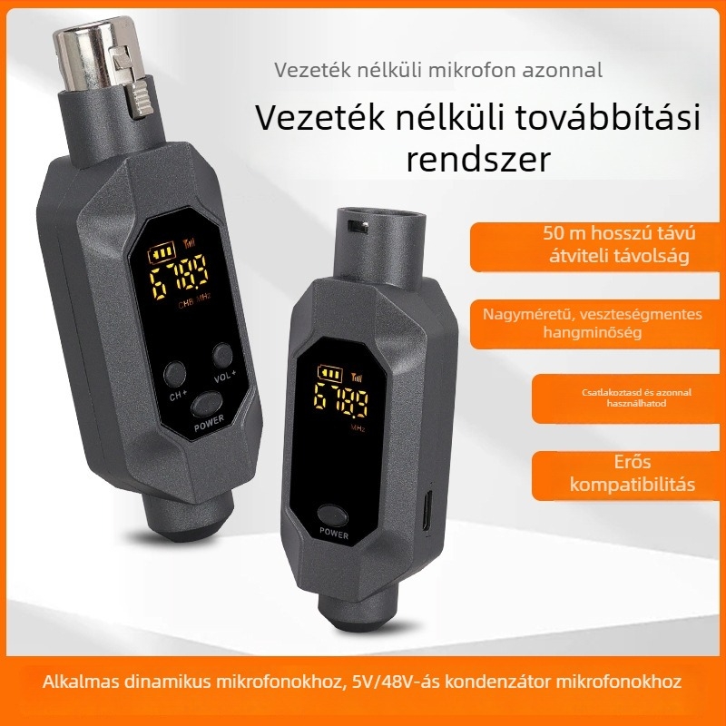 Vezetékes vevővel rendelkező vezeték nélküli mikrofon Mkdk Ul41, omnidirekcionális, hangszer- és hangkártya számára