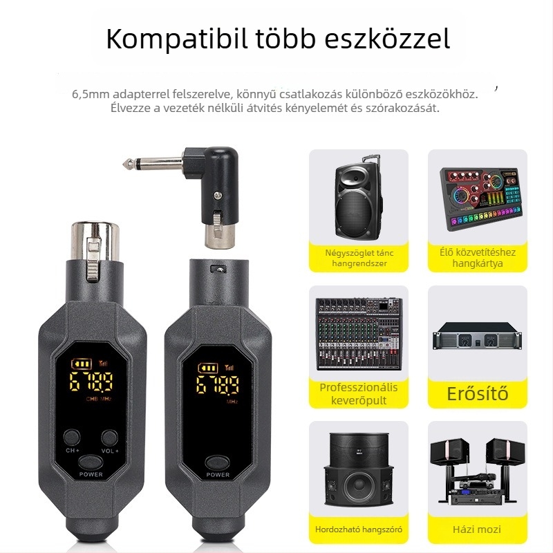 Vezetékes vevővel rendelkező vezeték nélküli mikrofon Mkdk Ul41, omnidirekcionális, hangszer- és hangkártya számára