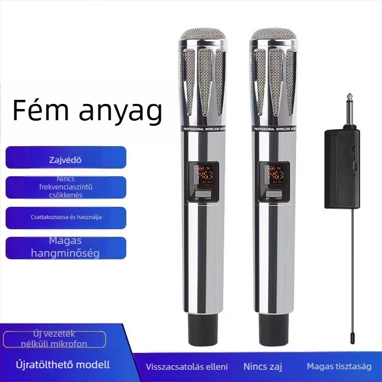 Otthoni/KTV mikrofon külső hangkártyával — cardioid, frekvencia-tartomány 100Hz-20kHz, SNR ≥70dB, akkumulátor-élettartam 6-8 óra
