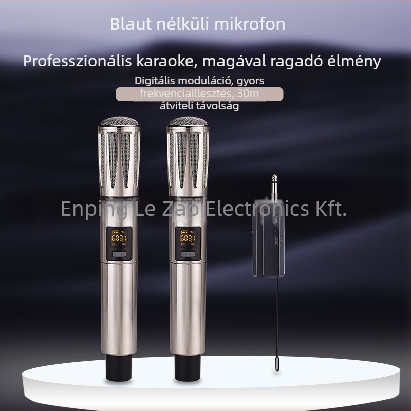 Otthoni/KTV mikrofon külső hangkártyával — cardioid, frekvencia-tartomány 100Hz-20kHz, SNR ≥70dB, akkumulátor-élettartam 6-8 óra