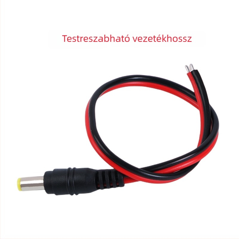 DC tápcsatlakozó központi tápegységhez — tiszta réz vezető, PVC burkolat, ROHS tanúsított