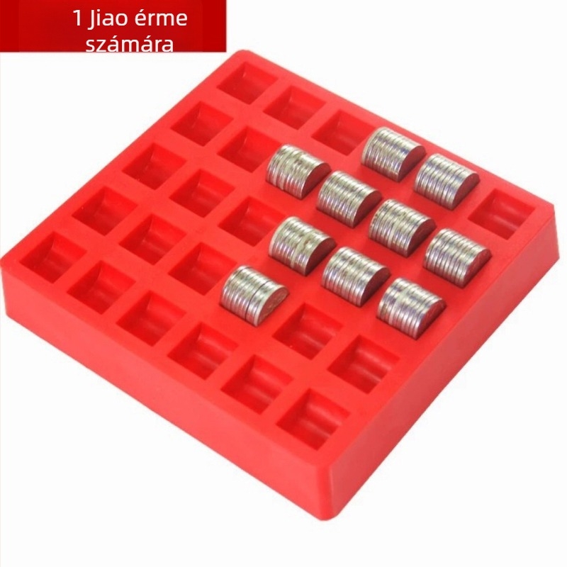 Érmék tároló doboza, PP műanyag, érme számoló doboz