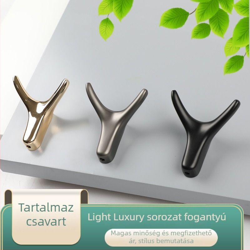 Fali szerelésű egy kampó konyha- és fürdőszobához, szekrény- és gardrób ajtókhoz, modell 9340, cinkötvözet, galvanizálás, stílus Light Luxury