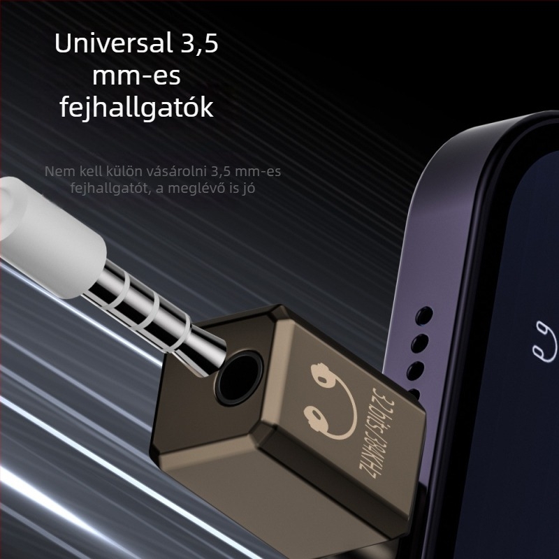 Fejhallgató-adapter 3,5 mm-es jackból Type-C-hez, beépített DAC, Hi-Fi hangzás