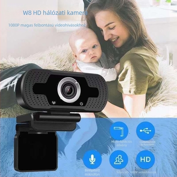 USB kamera 1080p, 2 MP szenzor, beépített mikrofon, USB 2.0, 30 FPS