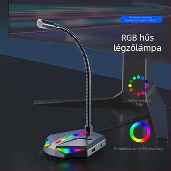 USB kondenzátoros asztali mikrofon számítógéphez és notebookhoz, kábeles USB interfész, alkalmas értekezletekre és felvételekhez, frekvencia-válasz 60 Hz–15 kHz, SNR ≥70 dB