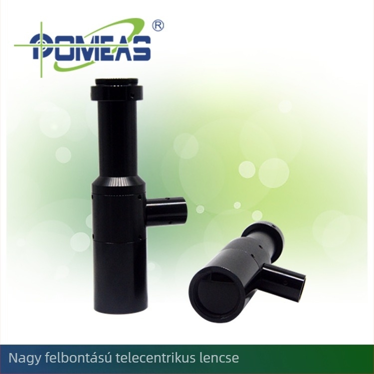 POMEAS PMS-TCM2-65CO magas felbontású telecentrikus lencse, C-mount — mobiltelefonos képernyő-igazítás és PCB nyomtatás