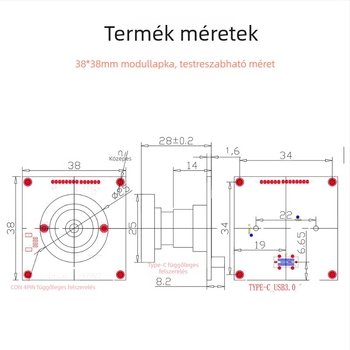 U3 kamera modul: 2MP szenzor, 1080p60, USB 3.0, automata fókusz, elektronikus képstabilizáció