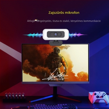 Intelligens PTZ USB kamera, 4K 3840x2160, 30fps, automatikus fókusz, beépített mikrofon, illesztőprogramok nélkül