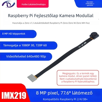 Raspberry Pi kamera modul IMX219 szenzorral, 2592x1944 felbontás, 30fps, CSI interfész, manuális fókusz