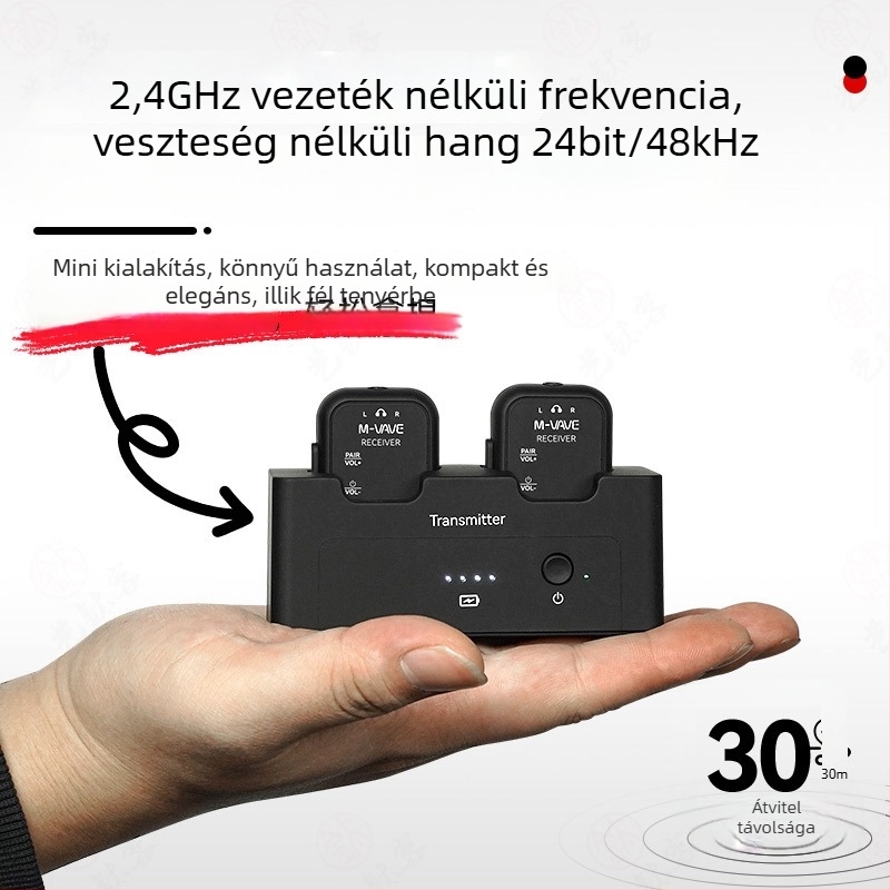WP-12 Vezeték nélküli monitorozó fülhallgatók elektromos gitárhoz Bluetooth adó-vevővel (1–2-es kapcsolattal)