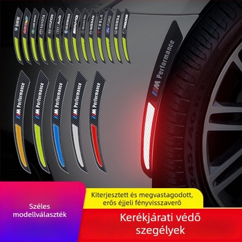 Reflektív kerékív matrica – ütközésvédő ragasztó, univerzális illeszkedés, modell Wheel Eyebrow 001, anyag: TPE, származás: Guangdong