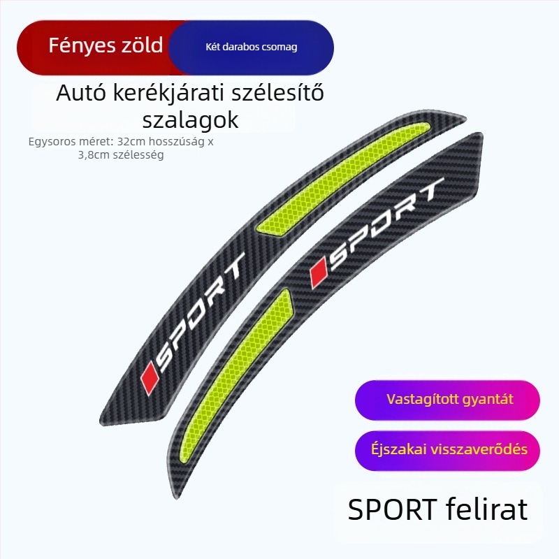Reflektív kerékív matrica – ütközésvédő ragasztó, univerzális illeszkedés, modell Wheel Eyebrow 001, anyag: TPE, származás: Guangdong