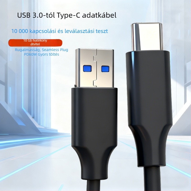 USB 3.1 adatkábel USB 3.0-tól Type-C-ig, nagy sebességű 10 Gbps átvitellel, kábel külső merevlemezhez és telefon töltéséhez