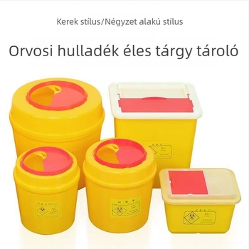 Orvosi éles eszközök tároló doboza fedéllel – szúrásálló, klinikák és kórházak számára, különböző méretek