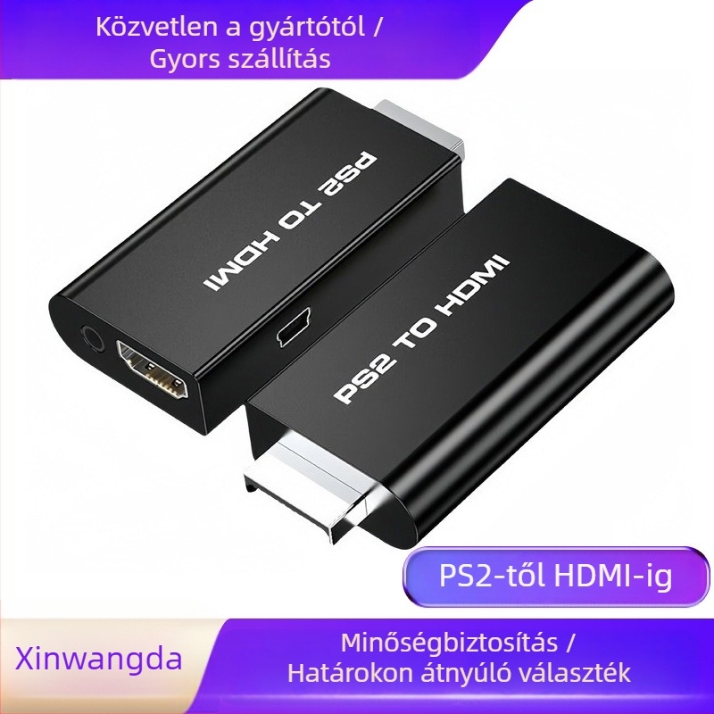 PS2-hez HDTV konverter, 480i, Audio–Video, 0,8 m kábel, PS2 kompatibilis