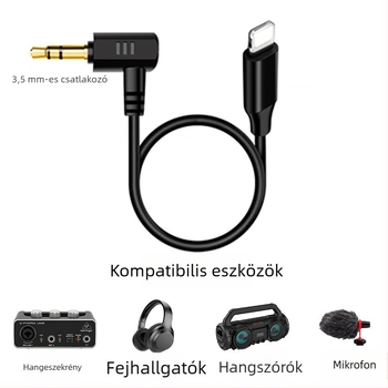 Comton E277 audio kábel, 3,5 mm-től Lightning-ig, aranyozott rézmag, kompatibil iPhone mikrofon és hangkártya